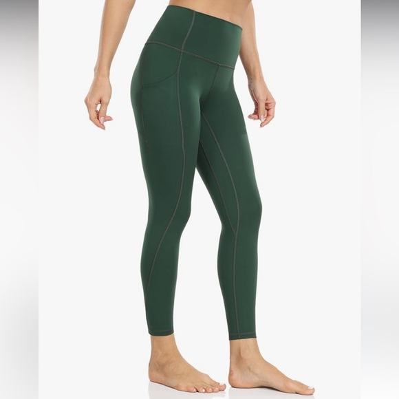NWT YUNOGA Leggings Sz M Pockets High Waist Tummy Control Yoga Pants 25’ inseam - Picture 2 of 8